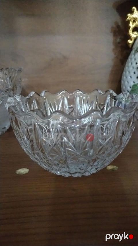 Şüşə/kristal naxışlı qab - Material: şəffaf, qalın şüşə (kristal — Gəncə