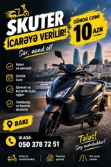 Skuter icarəsi – Bakı - Gündə cəmi 10 AZN - Rahat və qənaətcil — Motosiklet və moped icarəsi
