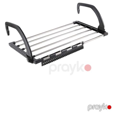 Paltar üçün quruducu A-3270, asma, 67х32х18.5 sm, plastik/polad, düzbucaq, qara/gümüşü — Bakı