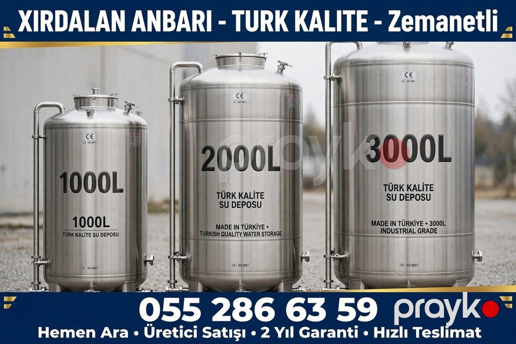 Xırdalan anbarı - su çənləri Türk Paslanmaz 1000/2000/3000L — Su çənləri, kanisterləri, bochkalar, Bakı (3)