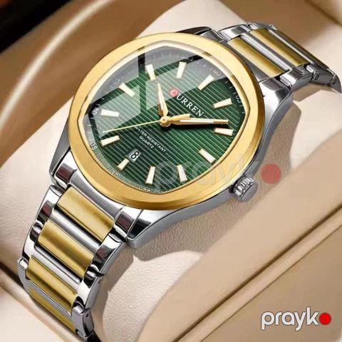 Qol saatı kişilər üçün Curren 8474 Silver/Gold/Green — Bakı