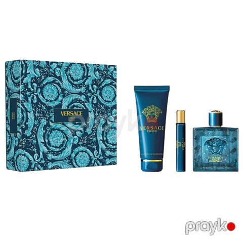 Versace Eros kişilər üçün ətir dəsti (ətir 10 ml + ətir 100 ml + duş geli 150 ml) — Bakı