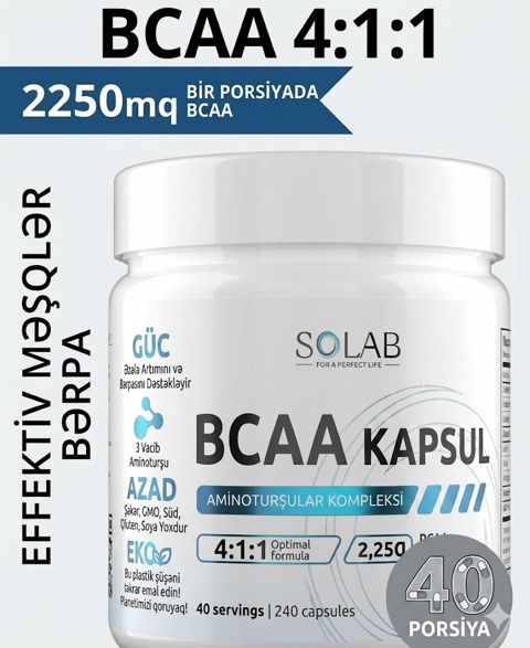 Solab Bcaa 4:1:1,240-Kapsul,40-Pors — Bakı