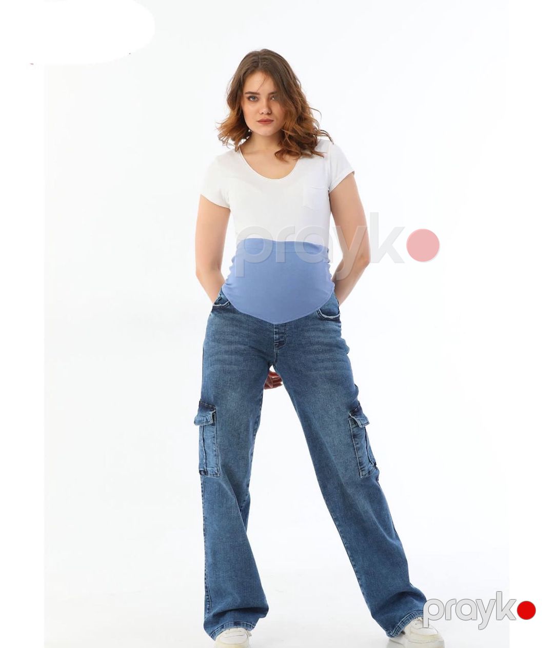 Hamilə qadınlar üçün enli cins Dessen des_6050, göy, pambıq/elastan, ölçü 36 — Mallar, Bakı (2)