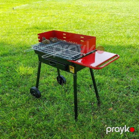 Portativ manqal, metal, qırmızı/qara, təkərli — Bakı