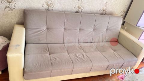 Bazalı divan - Rəng: açıq boz oturacaq və bel hissəsi, krem rəngli — Masazır