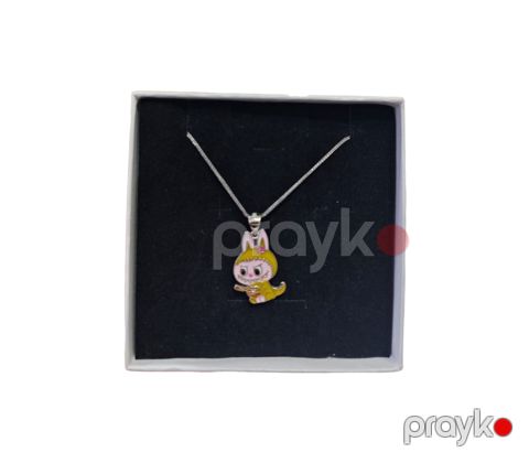 Uşaqlar üçün boyunbağı Labubu sarı klon, gümüş - QS-79 — Bakı