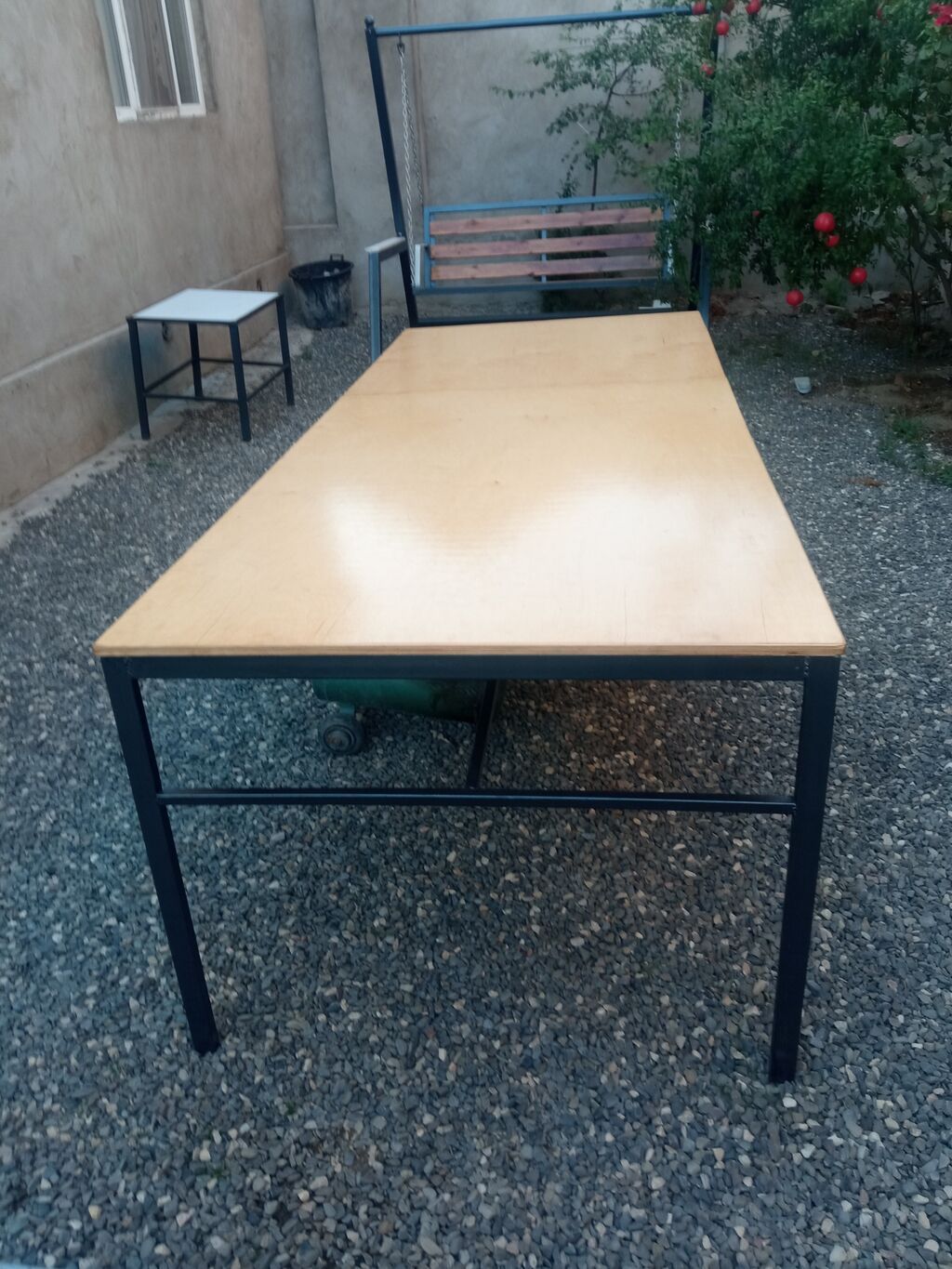 Stol uz 2,5 eni 1mm hun 80 sm .18 lik diklə yigilib.doıgi lak — Bağ mobilyaları, Sumqayıt (3)