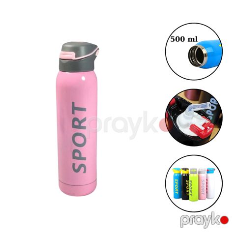 İdman su qabı Sport 2290 alüminium, çəhrayı, 750 ml — Bakı