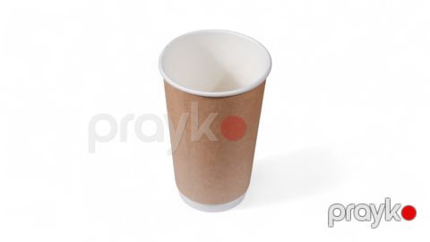 Birdəfəlik stəkan dəsti Loyal Packing, kağız, ikiqat, qəhvəyi, 400 ml, 10 əd — Bakı