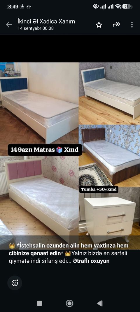 İstehsalin ozunden alin hem vaxtinza hem cibinize qənaət edin — Çarpayılar