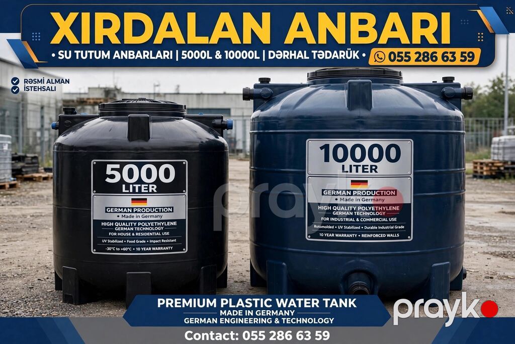 Xırdalan anbarı - su çənləri Türk Paslanmaz 1000/2000/3000L — Su çənləri, kanisterləri, bochkalar, Bakı (2)