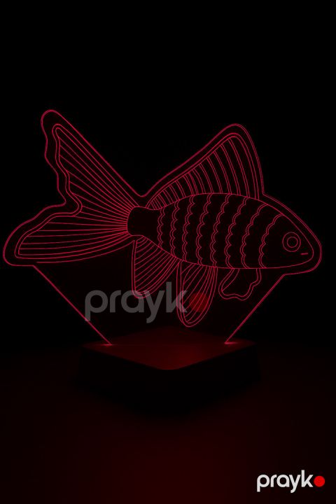 Gecə lampası 3D Akril Balıq Nemo, qırmızı, 20x30 sm - lightdekor132 — Bakı