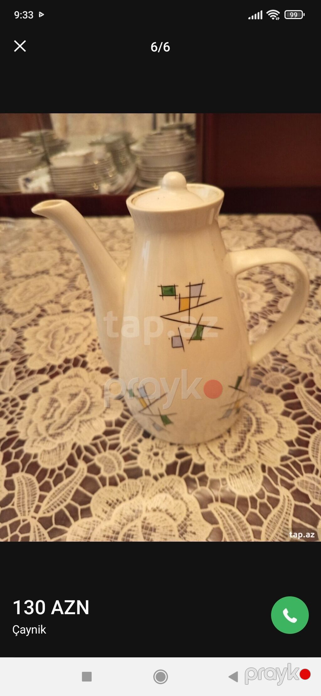 Yeni, rəng - Ağ, Dəm caydanı, Farfor, 2,5 bucket volume l, Ssri — Çaynikler və qəhvə qabları, Sumqayıt (6)