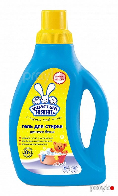 Uşaq paltarı üçün yuyucu gel Ушастый нянь, universal, gül ətirli, 750 ml — Bakı