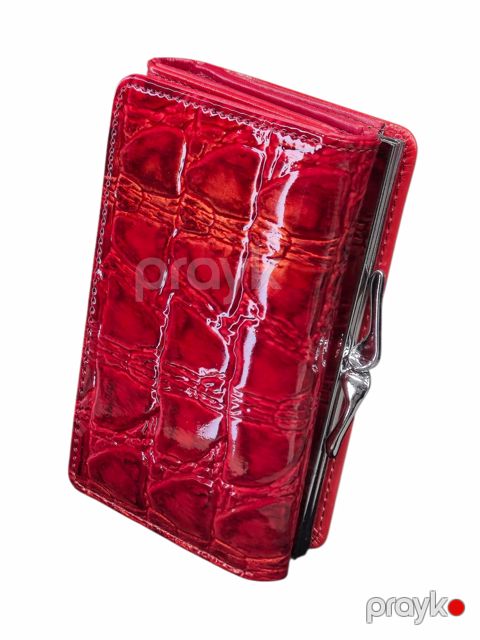 Qadınlar üçün pulqabı, poliuretan, 5 kart bölməsi, qırmızı, 13x8x3 sm, Çin istehsalı - Saralyn_CQ_520B_Red — Bakı