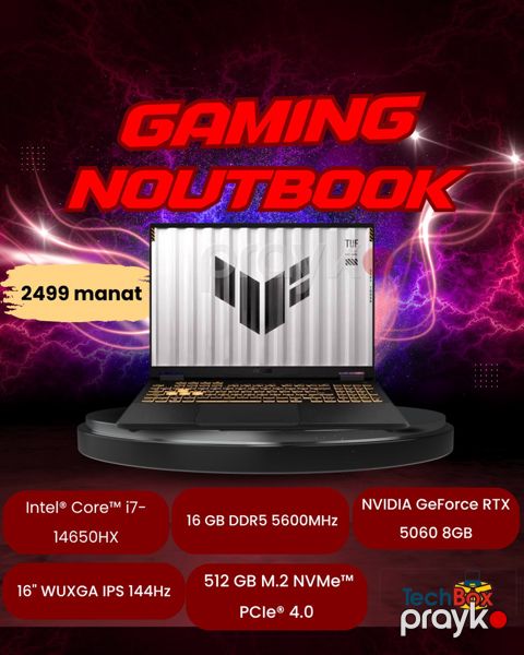 Asus tuf Gaming F16 FX608JMI-TU281 90NR0NB1-M00JR0 — Bakı