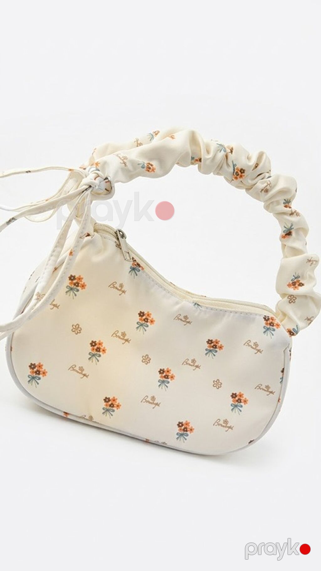 Küçük çiyin/handbag – krem rəngdə, çiçək naxışlı - Model: aypara — Çantalar, çamadanlar, cüzdanlar, Bakı (2)
