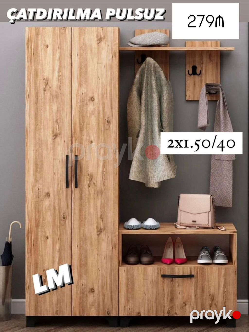 Düz dolab, Dəhliz üçün, Paltar üçün — Şkaflar, Bakı (3)