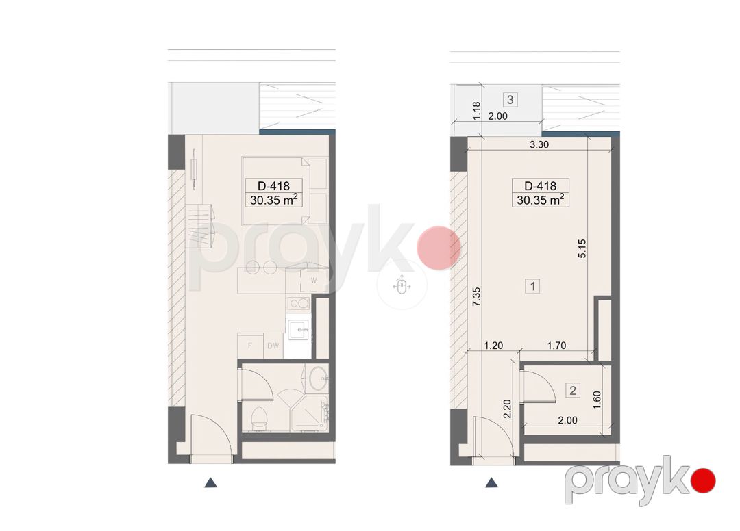 Satılır 1 otaqlı yeni tikili 30 m² — Mənzil, Bakı (7)