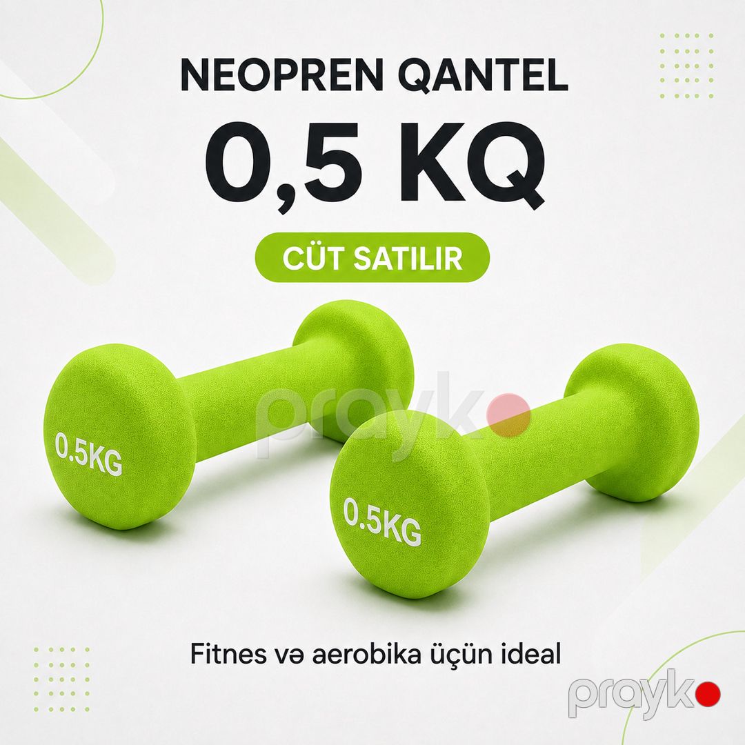 Qantel, 0.5 kq, yaşıl, dəmir/neopren — Mallar, Bakı (2)