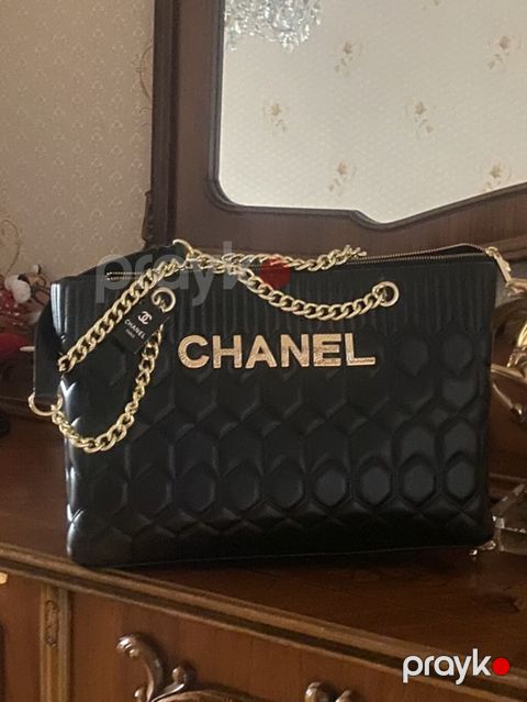 Chanel qadın çantası – qara rəng, iri ölçü - Material: hamar — Bakı