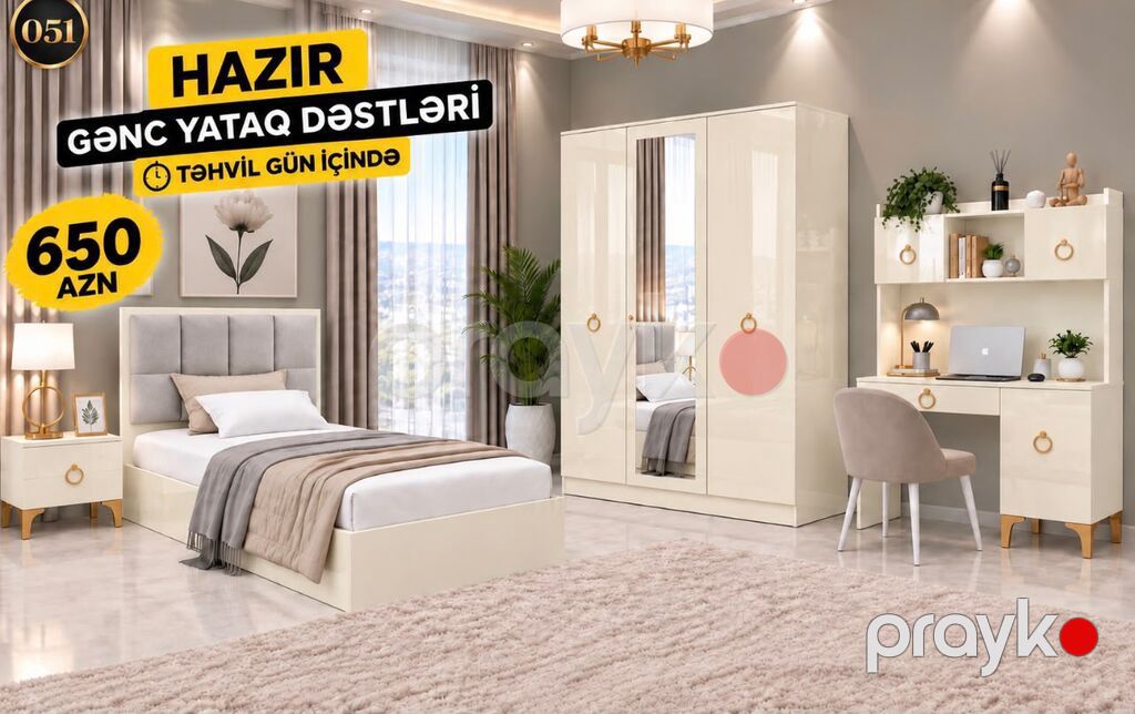Hazır Gənc Yataq Dəstləri – 650 AZN Komplektin tərkibi: - Tək — Uşaq mebeli dəstləri, Digah (3)