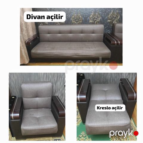 *Divan kreslo dəsti satilir* *qiyməti 150 manat* *ünvan Sabunçu — Bakı