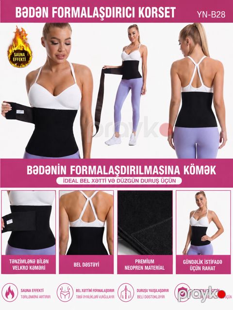 Qadın korseti, qara, neopren, ölçü One size — Bakı