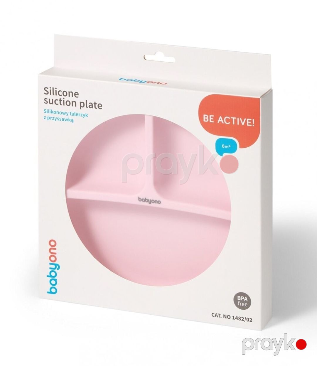 Uşaq boşqabı Babyono 1482/02, 19.5x19.5x3 sm, yapışqan ilə, çəhrayı — Mallar, Bakı (2)