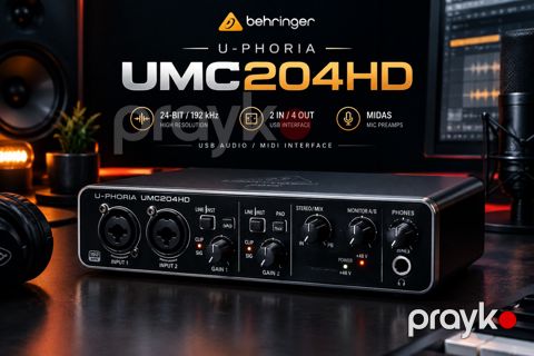 Behringer U-Phoria UMC204HD 24-Bit/192kHz Mıdas USB Audio Interface — Bakı