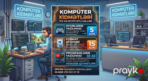 Komputer Xidmətləri – Tez və keyfiyyətli həllər - Oyunların yazılması — Bakı