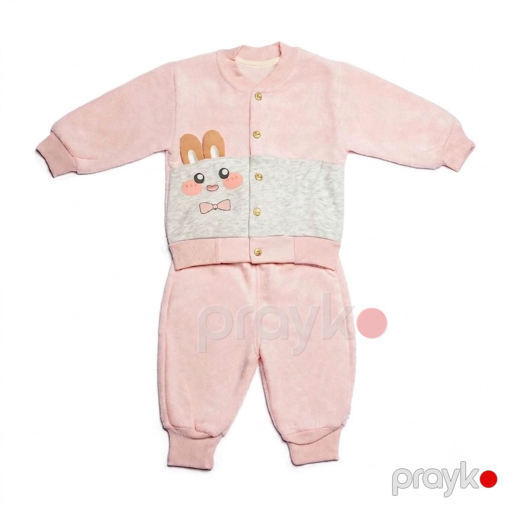 Şalvarlı pijama dəsti qız üçün Bambino, çəhrayı, pambıq, ölçü 18-24 ay — Mallar, Bakı