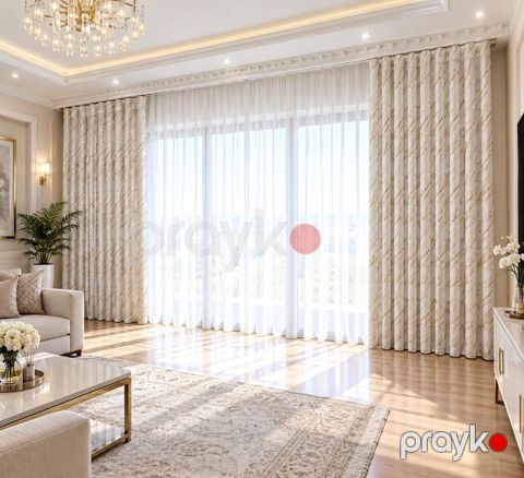 Dikey jalüz eni4 metr Hündürlük ise 2.85 - Rəng palitrası: krem-bej — Bakı