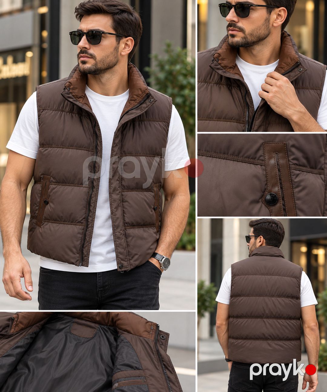 Kişilər üçün yüngül jilet 2845431, qəhvəyi, plaşlıq, ölçü M — Mallar, Bakı (2)