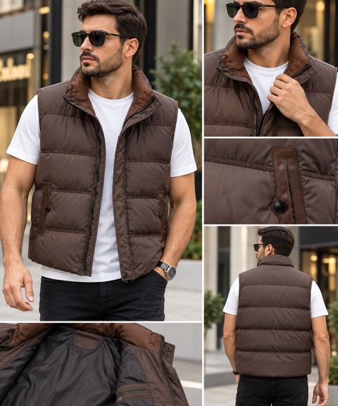 Kişilər üçün yüngül jilet 74669592, qəhvəyi, ölçü M — Bakı
