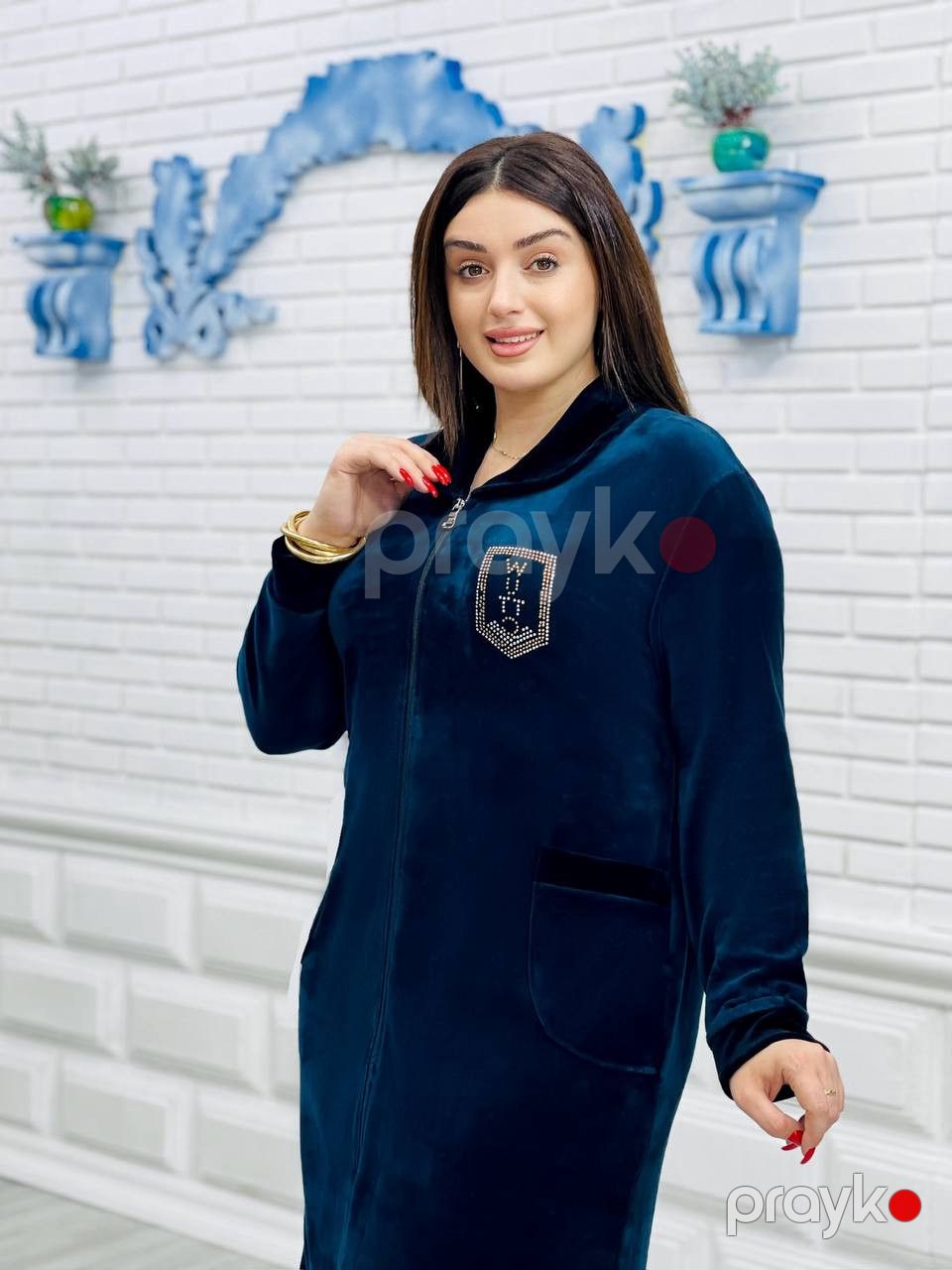 Ev xələti 2795569, tünd göy, velür, ölçü 4XL — Mallar, Bakı (3)