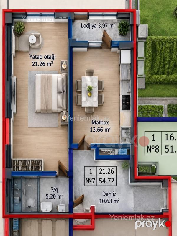 Satılır 2 otaqlı Bina evi menzil (Yeni tikili), 55 m², Xırdalan ş — Mənzil (2)