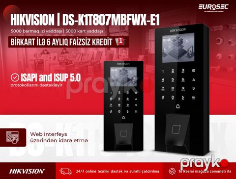 Girişə biometrik nəzarət terminalı "Hikvision DS-K1T807MBFWX-E1" — Bakı