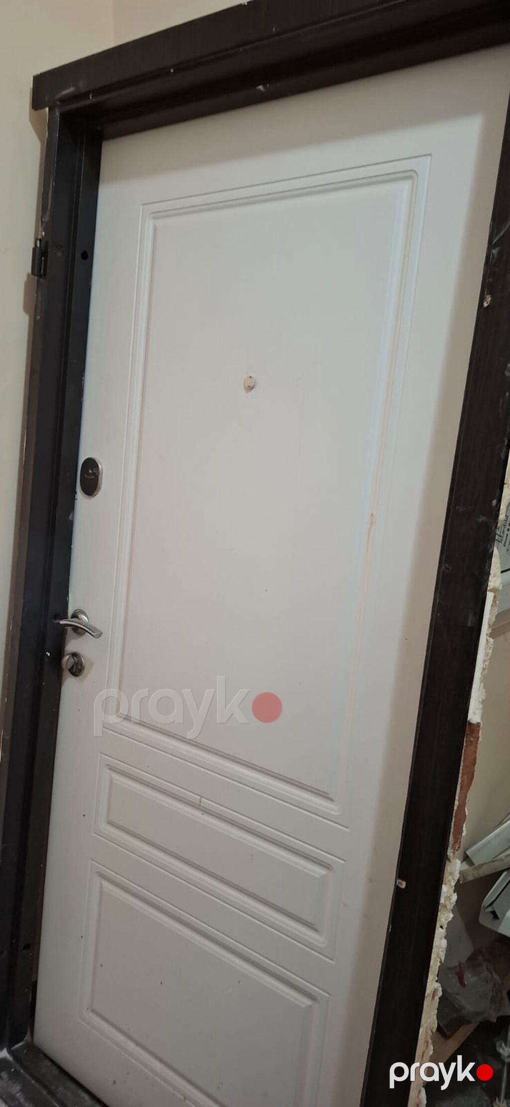 Metalkonstruksiyalı giriş qapısı - Material: polad karkas — Pəncərələr, qapılar, balkonlar, Bakı (2)