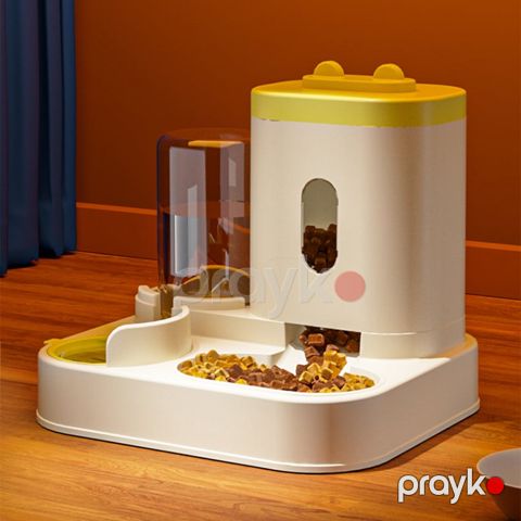 Avtomatik yem təknəsi 9457 itlər və pişiklər üçün, 2.4/1 l, plastik, ağ/sarı — Bakı