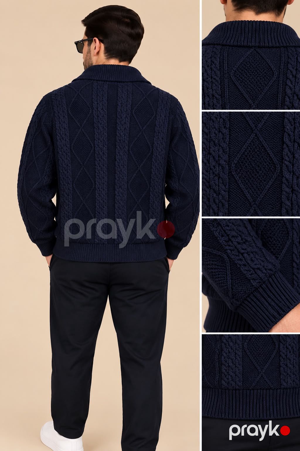 Kişi kardiqanı 0207, tünd göy, trikotaj, ölçü 3XL — Mallar, Bakı (2)