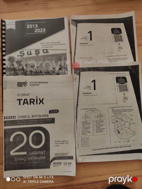 1 pdf 3 azn .Məhsul: Tarix fənni üzrə abituriyent hazırlığı üçün test — Bakı