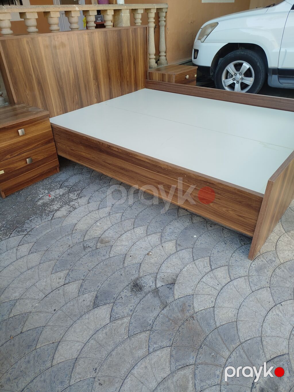 İki nəfərlik taxt və tumbalar dəsti - Material: taxta teksturalı — Yataq otağı mobilya dəstləri, Bakı (2)