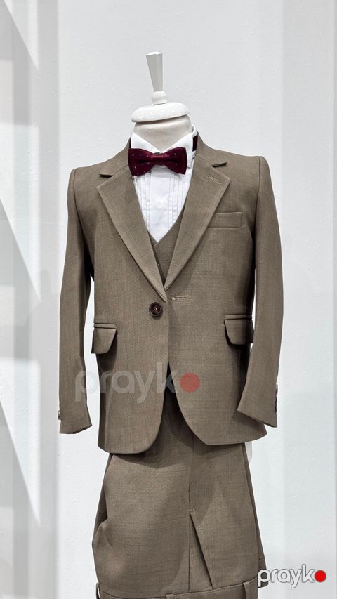 Oğlanlar üçün şalvarlı dəst J0548, qəhvəyi, poliester/viskoz/elastan, ölçü 10 yaş — Bakı