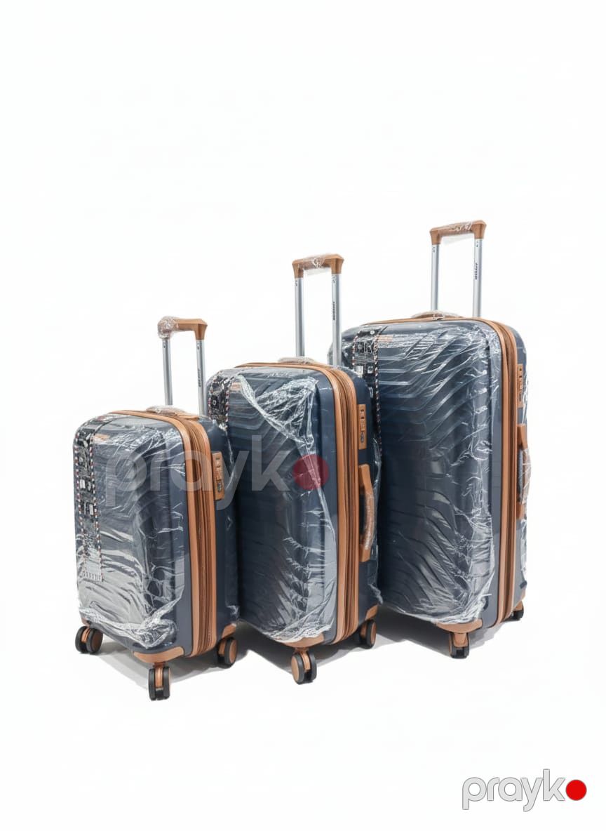 Çamadan dəsti 4 təkərli, plastik, qara, ölçü S/M/L — Çamadanlar, Bakı (2)