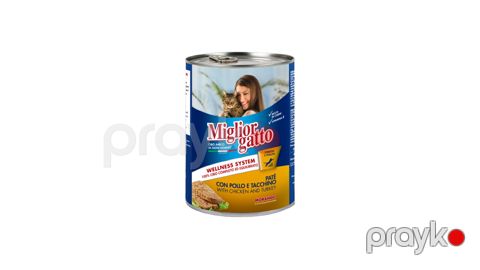 Pişiklər üçün konserv Morando Miglior Gatto, Chicken and Turkey, 400 q — Bakı