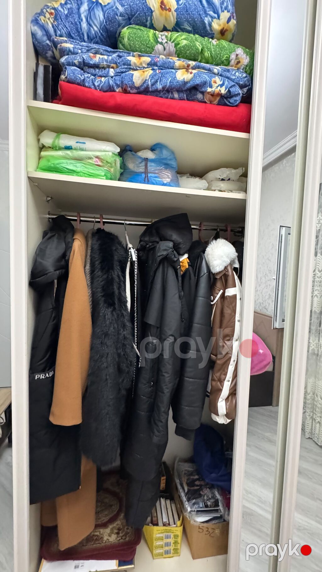 Geniş sürgülü qapılı şkaf - Ölçü: təxminən divarboyu üç bölməli — Şkaflar, Novxanı (4)