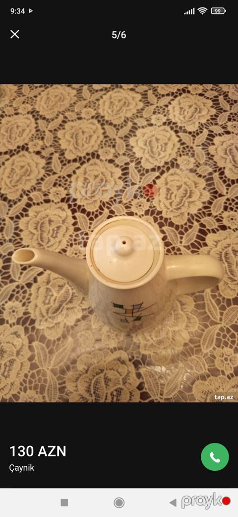 Yeni, rəng - Ağ, Dəm caydanı, Farfor, 2,5 bucket volume l, Ssri — Sumqayıt