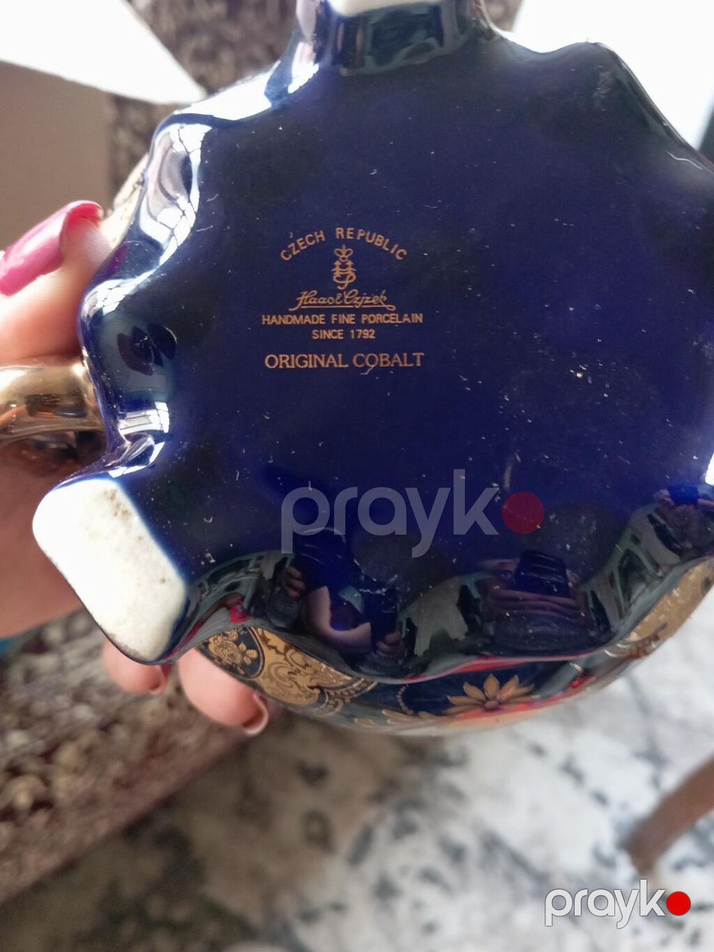 Çay dəsti, rəng - Göy, Farfor, Çexiya — Süfrə qabı, Mehdiabad (4)